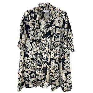 Vintage Floral Top 20 Black Classic Neutral Old Money Chic Glam Retro Preppy 80s